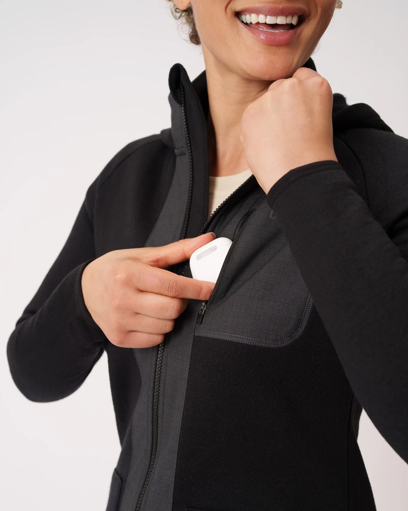 Merino Fleece Long Zip Hoodie