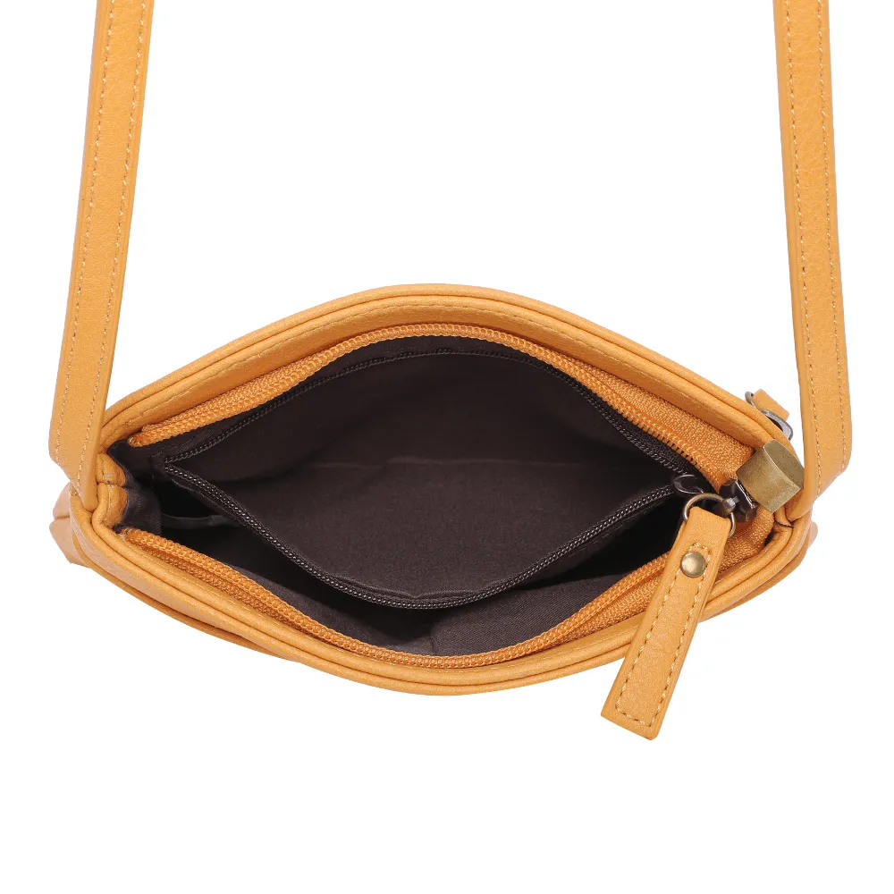 The Original Vegan Leather Crossbody Pouch | Mustard